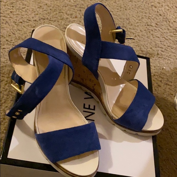 Nine West Shoes - Nine West Blue Suede Wedges